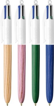 BIC - PENNA A SFERA A SCATTO 4 COLOURS WOOD EFFECT ASSORTITO