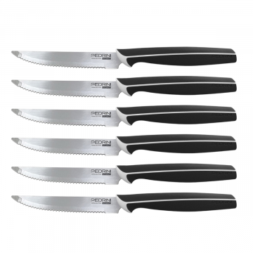 SET 6 COLTELLI BISTECCA NERI LINEA MASTER 11.5CM