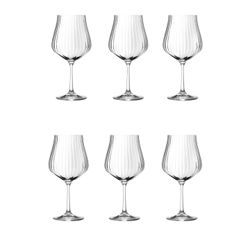 SET 6 CALICI DA VINO LINEA TULIPA OTTICO 600ML