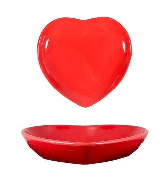 PIATTO FONDO CUORE IN CERAMICA ROSSO 20X20CM