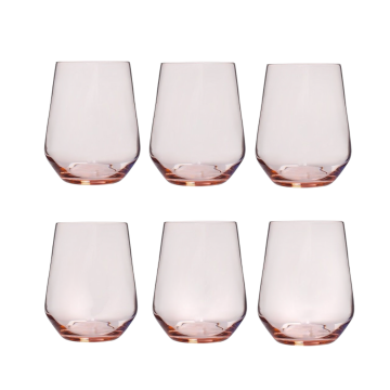 SET 6 BICCHIERI DA ACQUA IN VETRO ROSA LINEA ALLEGRA 42.5CL