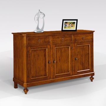 CREDENZA 3 ANTE IN LEGNO TINTA NOCE 