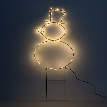 PUPAZZO DI NEVE A LED 180 LUCI BIANCO CALDO 30X48CM