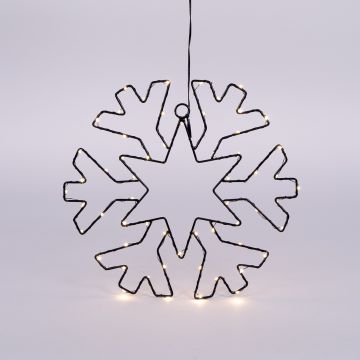 FIOCCO DI NEVE A LED 72 LUCI BIANCO CALDO 30X28CM