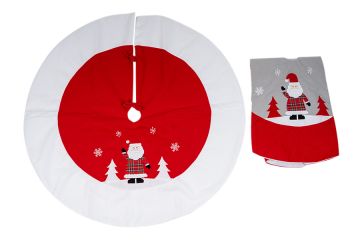 COPRIBASE ALBERO BIANCO O ROSSO CON BABBO NATALE DIAM. 110CM ASS.