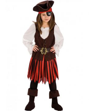 COSTUME PIRATESSA DA BAMBINA TG. 8-9 ANNI H. 138CM