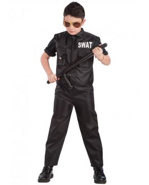 COSTUME POLICE SQUADRA SPECIALE DA BAMBINO TG. 10-11 ANNI 148CM