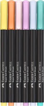 FABER CASTELL - ASTUCCIO 6 PENNARELLI BRUSH BLACK EDITION PASTEL ASS.