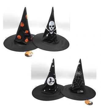 CAPPELLO HALLOWEEN STREGA C/RAGNATEL H36CM