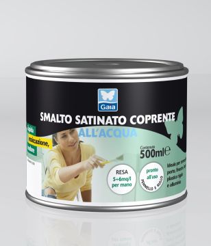 SMALTO SATINATO COPRENTE H2O S900 NERO 500ML