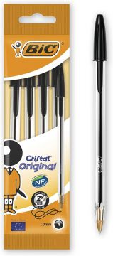 BIC - SET 4 PENNE CRISTAL ORIGINAL NERE