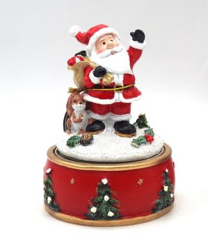 CARILLON CON BABBO NATALE CHE GIRA H.15/D.11,5CM