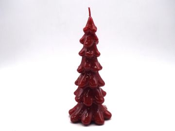 CANDELA A FORMA DI ALBERO ROSSA LUCIDA 9.5X21CM