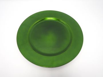 SOTTOPIATTO LISCIO VERDE LUCENTE IN PLASTICA D. 33CM