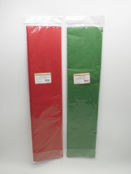 SET 10 FOGLI CARTA VELINA PIEGATA ROSSO/VERDE 65X60CM 17GR ASSORTITO