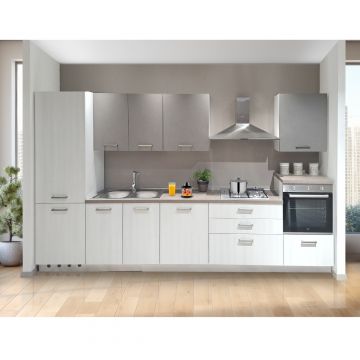 CUCINA IDEA CM 360X60 H. 216 OLMO BIANCO E UTOPIA PIOMBO VERSIONE SINISTRA