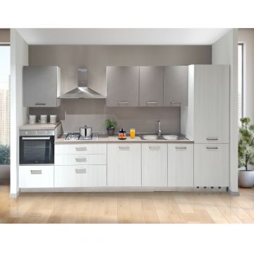 CUCINA IDEA CM 360X60 H. 216 OLMO BIANCO E UTOPIA PIOMBO VERSIONE DESTRA