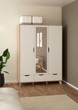 ARMADIO MOD.IKAST JACKSON HICKORY E BIANCO OPACO