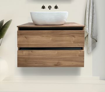 BASE BAGNO SOSPESA MOD. CUBE CM 80 NOCE 