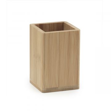 LINEA BONNIE - PORTASPAZZOLINI IN BAMBOO NATURALE 7,4X7,4CM H 11CM