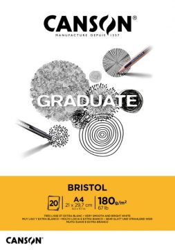 CANSON - ALBUM GRADUATE BRISTOL A4 20 FOGLI