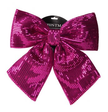 FIOCCO FUCSIA CON PAILLETTES H. 36CM