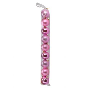 SET 9 PALLINE IN PLASTICA ROSA LUCIDE/OPACHE/GLITTERATE DIAM. 6CM 