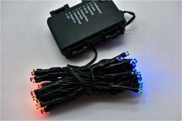 48 LED MULTICOLOR GIOCHI DI LUCE C/TIMER A BATTERIA 2,40M+30CM