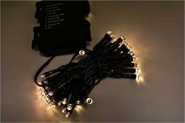 LUCI DI NATALE 48 LED BIANCO CALDO A BATTERIA 2,40MT+30CM