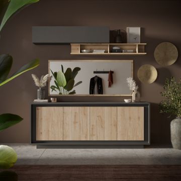 CREDENZA SKY 4ANTE CM 207X50 H. 80 LAVA/CADIZ