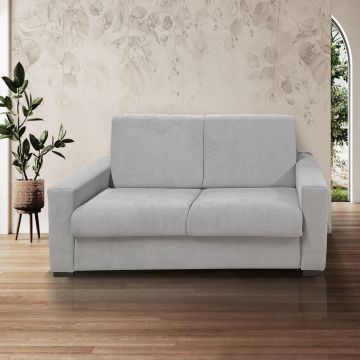 DIVANO LETTO CITY CM 175 CON RETE ELETTROSALDATA IN TESSUTO GRIGIO