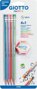 GIOTTO- SET 4 MATITE CON GOMMA