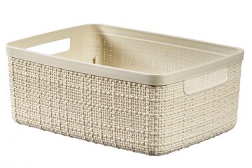 CESTA MOD. JUTE CREMA S IN PLASTICA RICICLATA 27X20 H 11CM 5LT