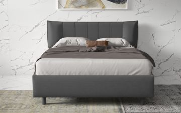 LETTO MATRIMONIALE CONTENITORE MOD. HUG TESSUTO FUMO 