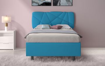 LETTO CONTENITORE POP 1 PIAZZA E 1/2 TESSUTO LYCRA AZZURRO