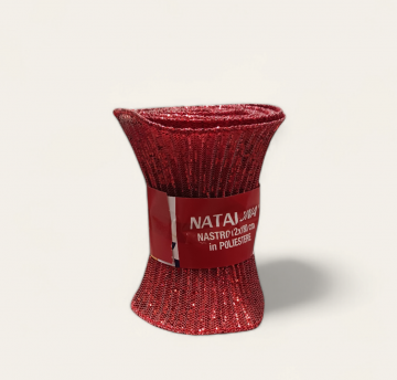 NASTRO NATALIZIO ROSSO CHIARO 12CMX1.8M