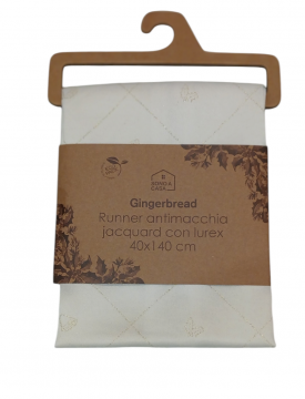 RUNNER ANTIMACCHIA LUREX GINGER BREAD CM 40X140