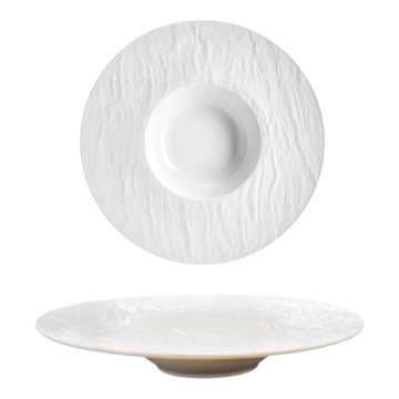 PIATTO DEGUSTAZIONE IN PORCELLANA LINEA WALL DIAM. 30CM BIANCO