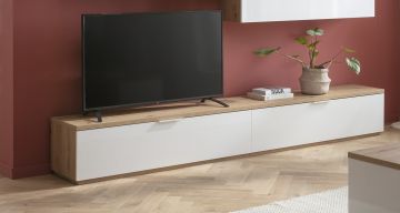 PORTA TV MOD. MUNDI ROVERE ARTISAN E BIANCO LUCIDO