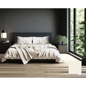 LINEA BRIGHT - COMPLETO LETTO 2 PIAZZE IN RASO DI COTONE PANNA