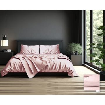 LINEA BRIGHT - COMPLETO LETTO 2 PIAZZE IN RASO DI COTONE ROSA