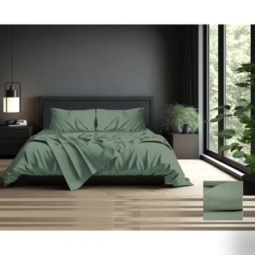 LINEA BRIGHT - COMPLETO LETTO 2 PIAZZE IN RASO DI COTONE VERDONE