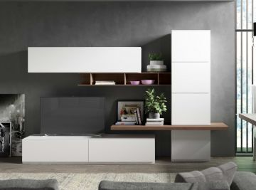 Set mobili soggiorno Parma C106 (Rovere Artisan + Bianco) - Mobili  soggiorno