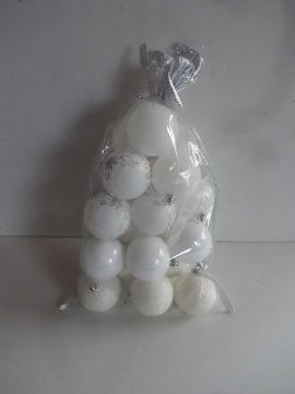 SACCHETTO 20 PEZZI PALLINE 6 CM BIANCO