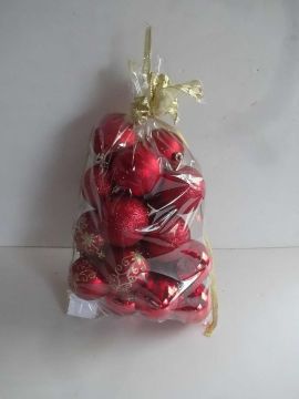 SACCHETTO 20 PEZZI PALLINE 6 CM ROSSO