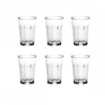 SET 6 BICCHIERI DA ACQUA IN VETRO TRASPARENTE LINEA MEDINA 380CC