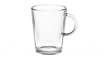 MUG MOD. FORTE IN VETRO TRASPARENTE TEMPERATO 385ML