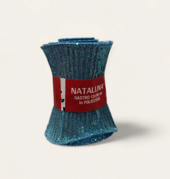 NASTRO NATALIZIO TIFFANY RIGATO 12CMX1.8M