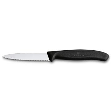 VICTORINOX - SPELUCCHINO ONDULATO NERO LINEA SWISS CLASSIC 8CM