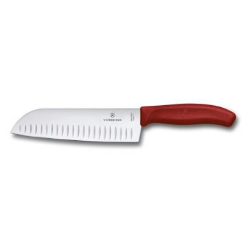 VICTORINOX - COLTELLO SANTOKU LINEA SWISS CLASSIC 17CM ROSSO